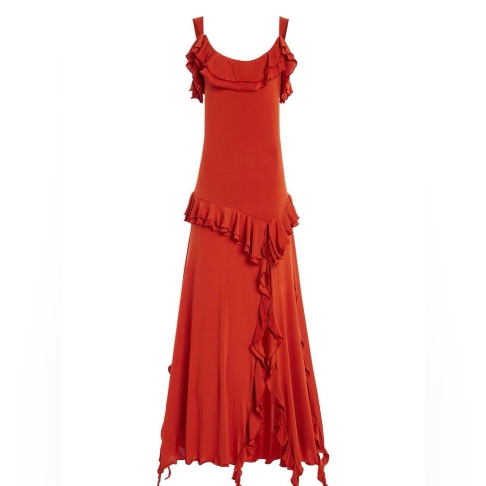 SIEDRES Asymmetrical Dress in Vibrant Red